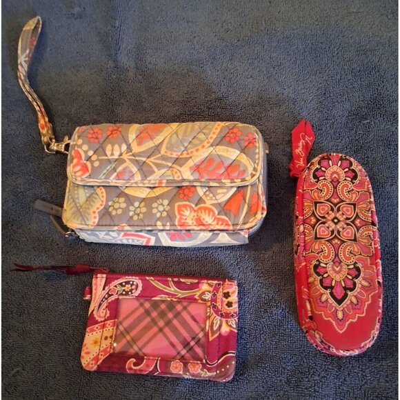 VERA BRADLEY LOT of 3 Wallet Pouch Clutch ID Case Coin Purse Wristlet Red - Picture 2 of 3